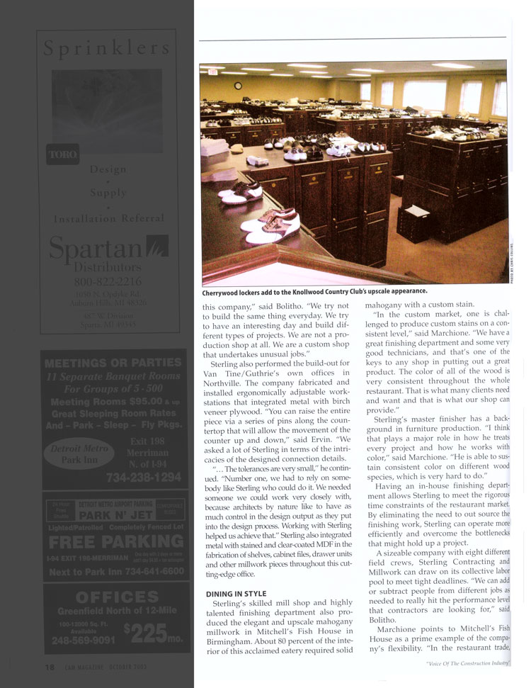 Knollwood Country Club — cherrywood lockers